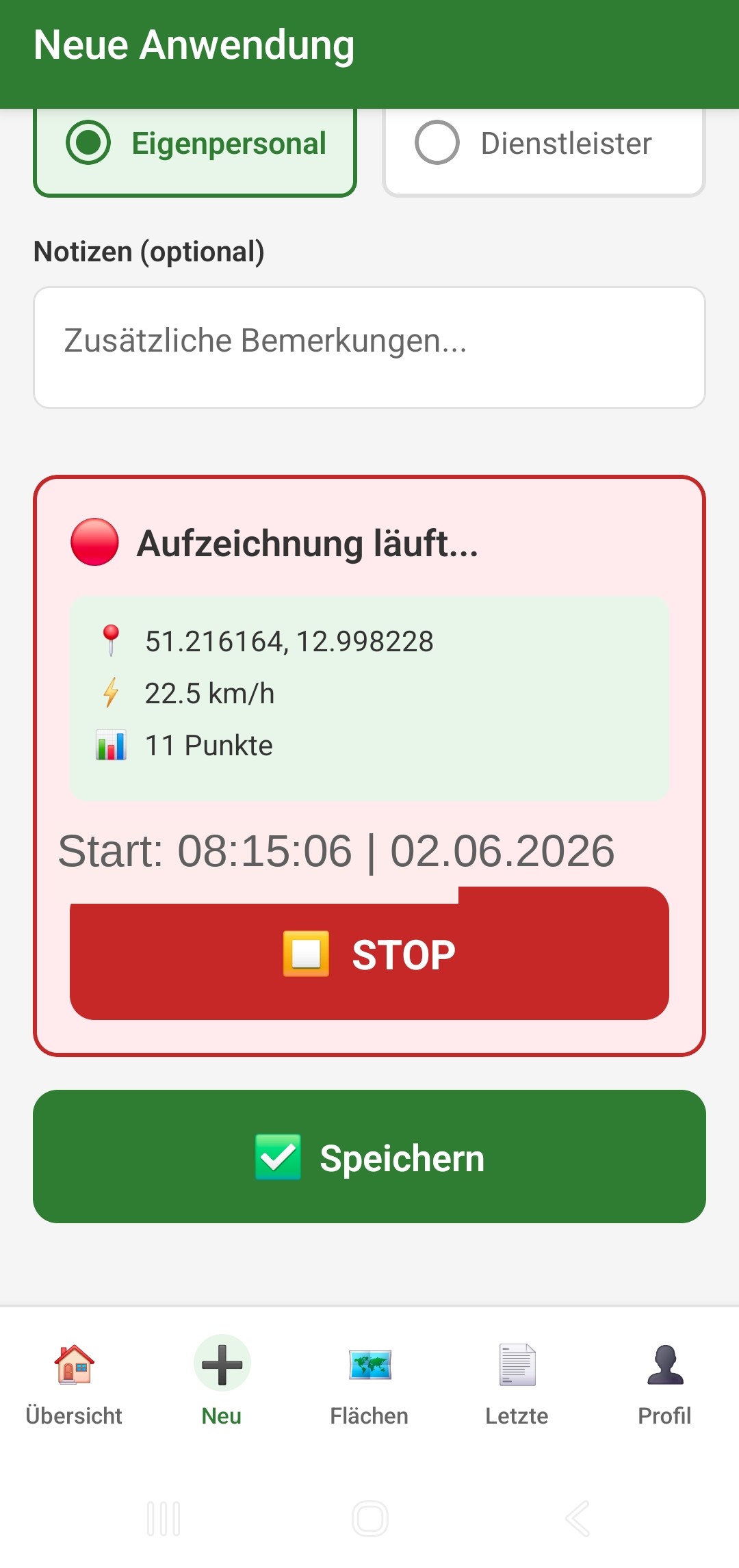 GPS automatisch aufzeichnen